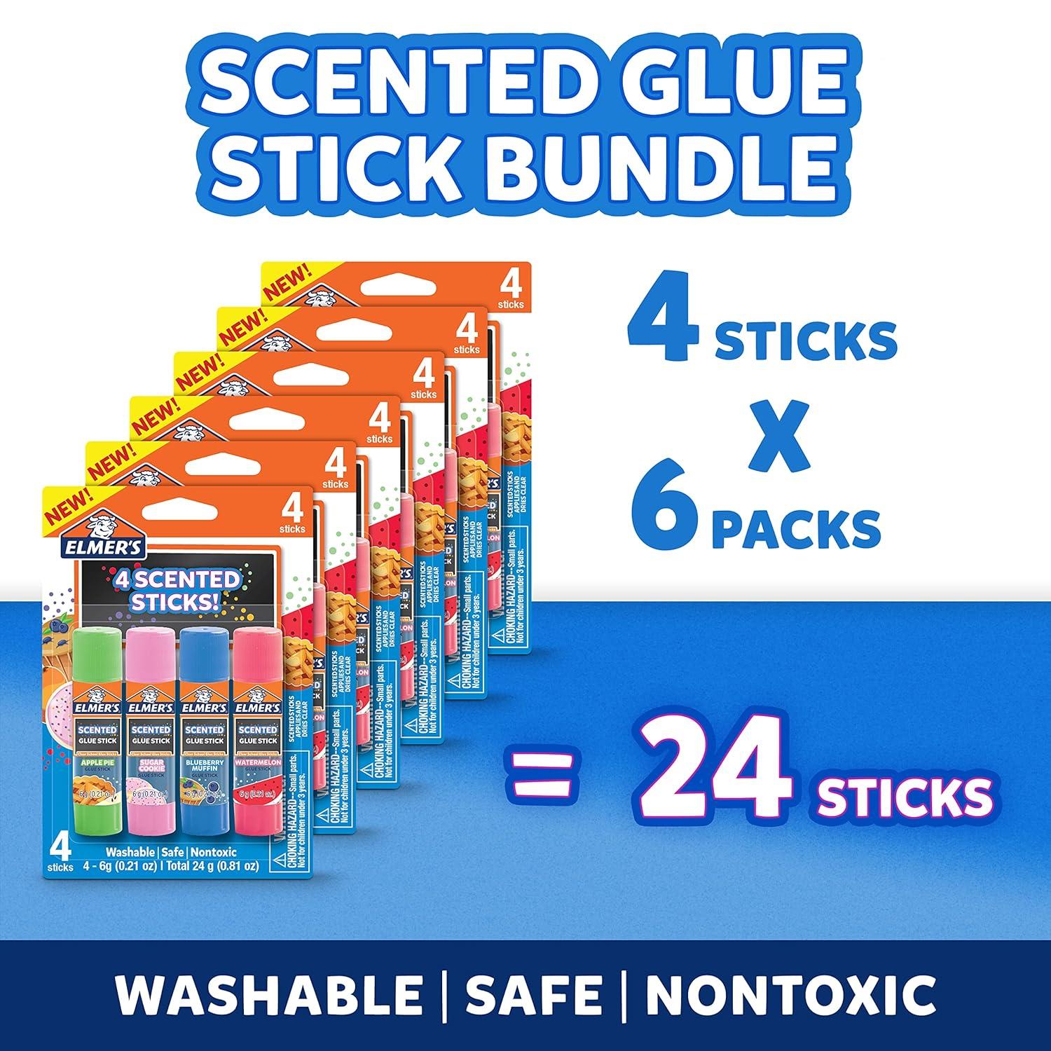 imageElmers Color n Glitz Glue Sticks Washable Assorted Colors Includes Disappearing Purple Glue Sticks 6 Grams 12 PackDessert Scented