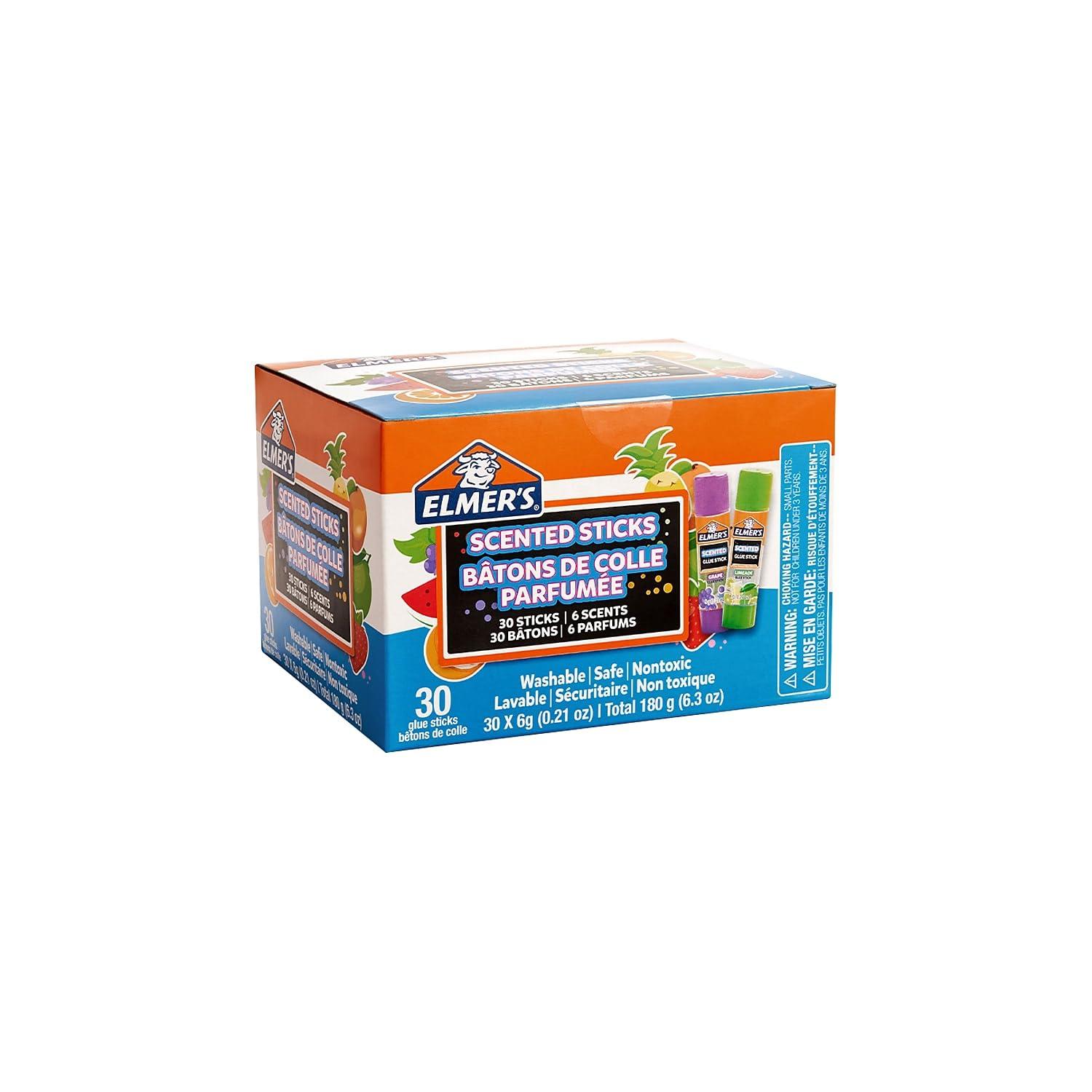 imageElmers Color n Glitz Glue Sticks Washable Assorted Colors Includes Disappearing Purple Glue Sticks 6 Grams 12 PackTropical Scented