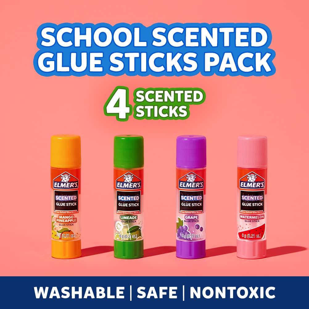 imageElmers Color n Glitz Glue Sticks Washable Assorted Colors Includes Disappearing Purple Glue Sticks 6 Grams 12 PackTropical Scented