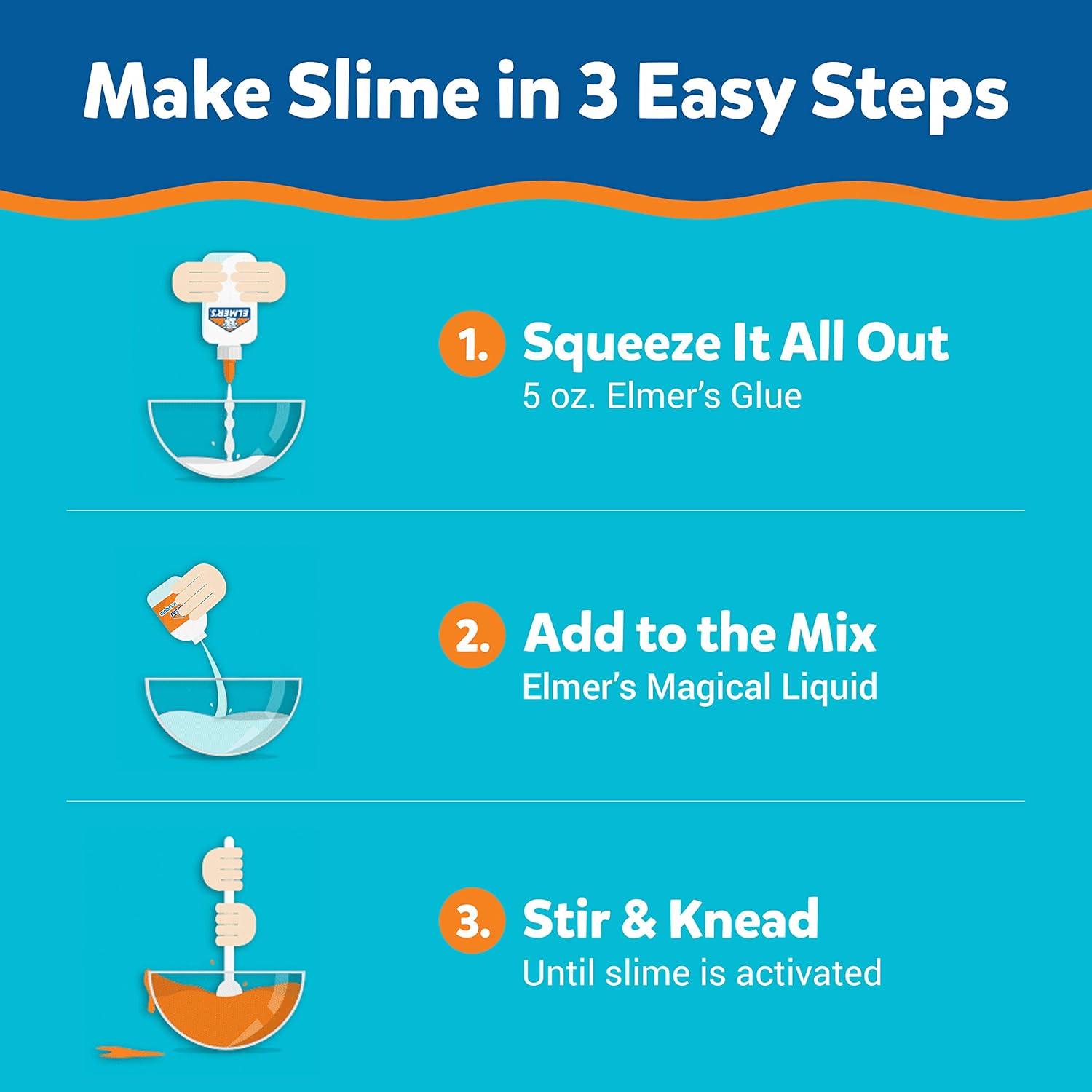 imageElmers Glow In The Dark Slime Kit Includes Glow In The Dark Glue Assorted Colors Magical Liquid Slime Activator 4 Count