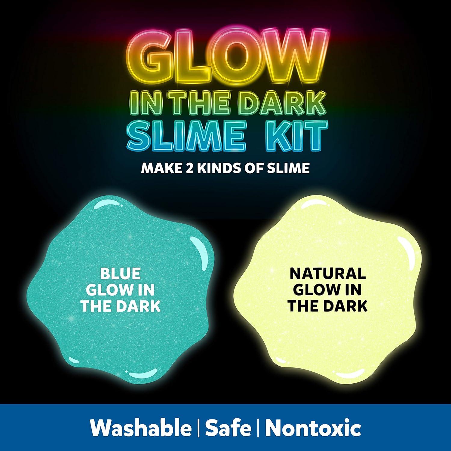 imageElmers Glow In The Dark Slime Kit Includes Glow In The Dark Glue Assorted Colors Magical Liquid Slime Activator 4 Count