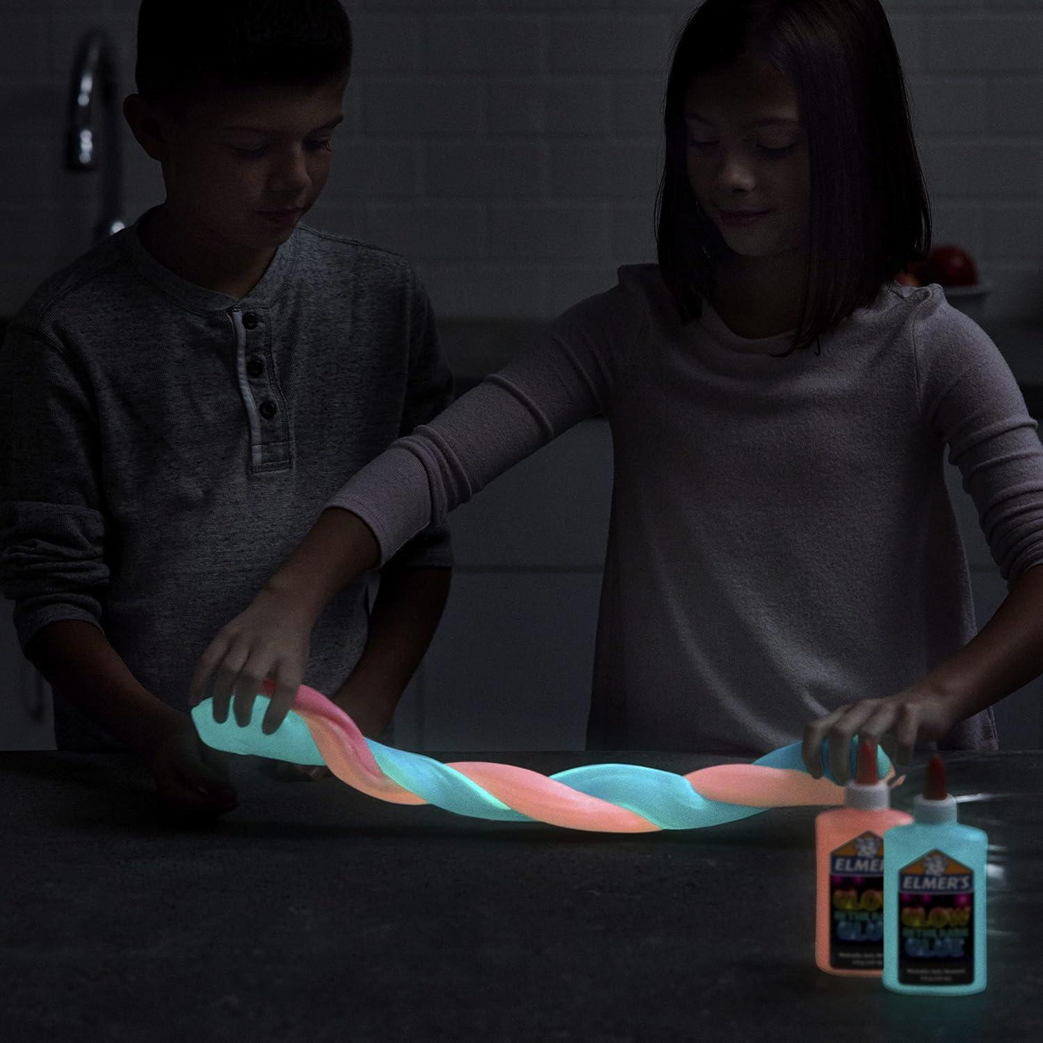 imageElmers Glow in the Dark Liquid Glue Great for Making Slime Washable Assorted Colors 5 Ounces Each