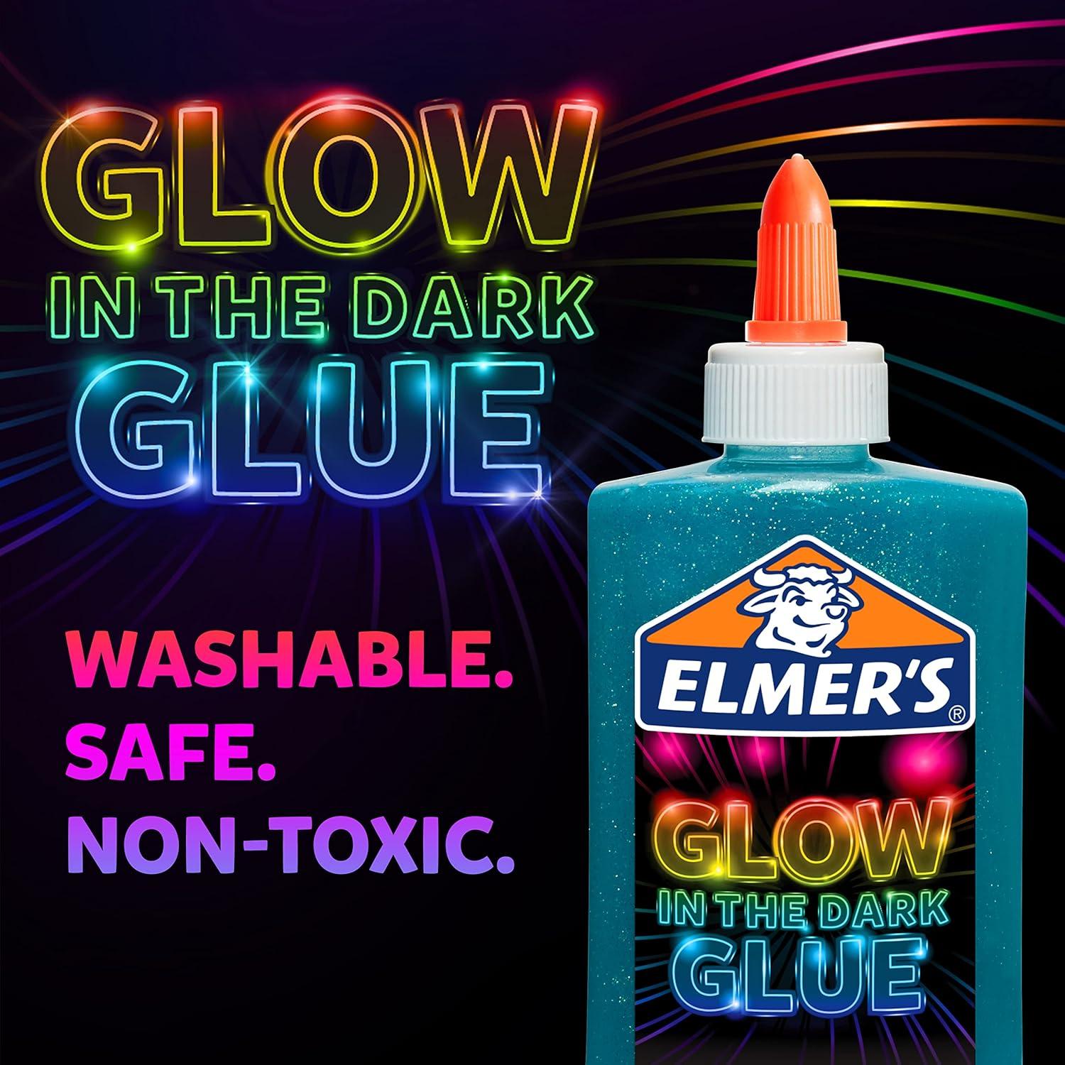 imageElmers Glow in the Dark Liquid Glue Great for Making Slime Washable Assorted Colors 5 Ounces Each5 Oz