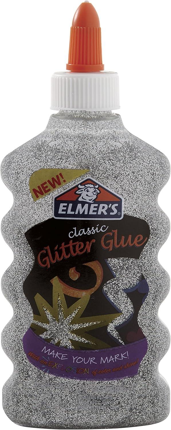 imageElmers Liquid Glitter Glue Great For Making Slime Washable Assorted Colors 6 Ounces Each 3 CountSilver  Gold  Black