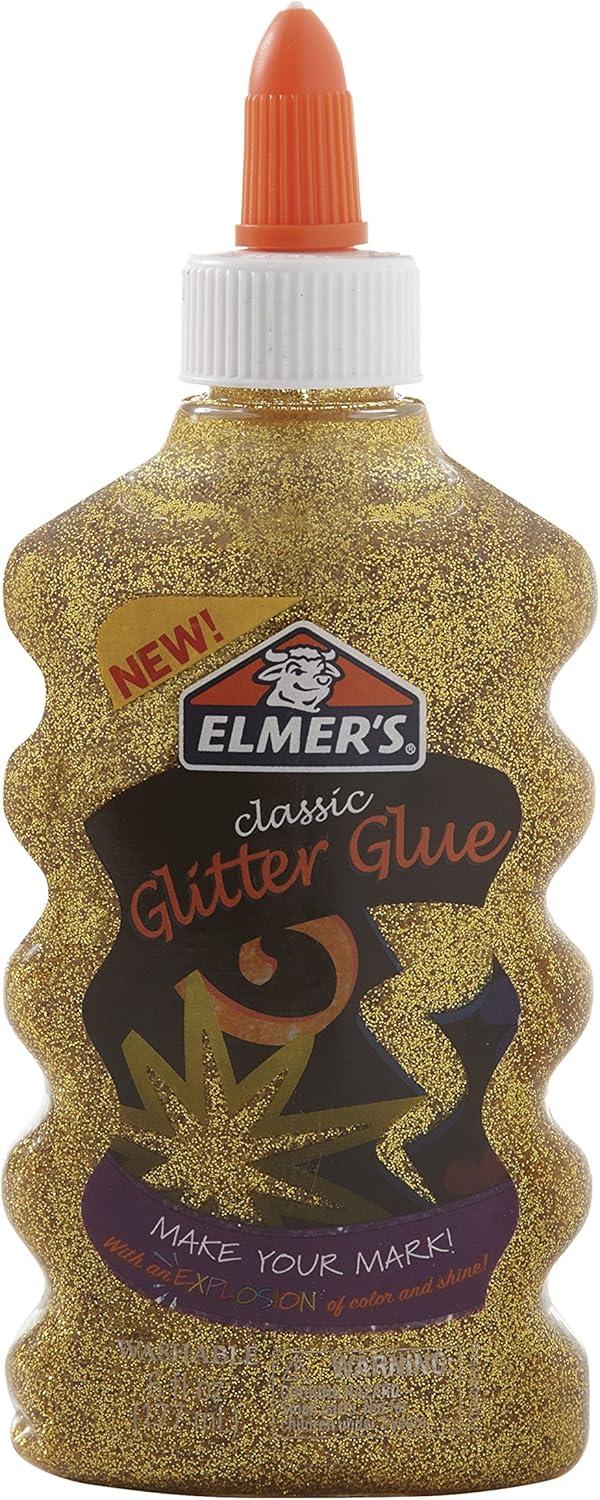 imageElmers Liquid Glitter Glue Great For Making Slime Washable Assorted Colors 6 Ounces Each 3 CountSilver  Gold  Black