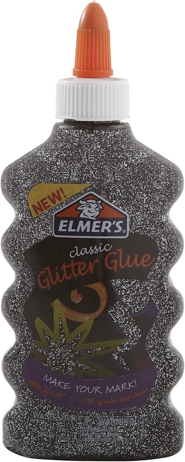 imageElmers Liquid Glitter Glue Great For Making Slime Washable Assorted Colors 6 Ounces Each 3 CountSilver  Gold  Black