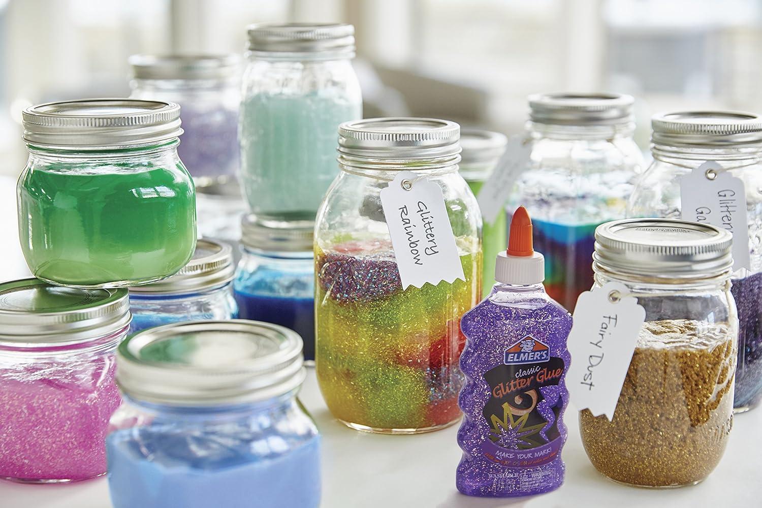 imageElmers Liquid Glitter Glue Washable Assorted Colors 6 Ounces Each 6 Count  Great for Making Slime 2064670