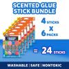 imageElmers Color n Glitz Glue Sticks Washable Assorted Colors Includes Disappearing Purple Glue Sticks 6 Grams 12 PackDessert Scented