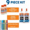 imageElmers Slime Starter Kit Clear School Glue Glitter Glue Pens ampamp Magical Liquid Activator Solution 9 CountStarter Slime Kit