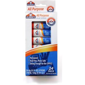 imageElmers AllPurpose Glue Sticks 021 oz Each 24 Sticks per Pack E553  White