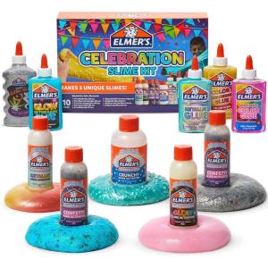 imageElmers AllStar Slime Kit Includes Liquid Glue Slime Activator and Premade Slime 9 CountCelebration Slime Kit