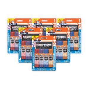 imageElmers Color n Glitz Glue Sticks Washable Assorted Colors Includes Disappearing Purple Glue Sticks 6 Grams 12 PackColor n Glitz
