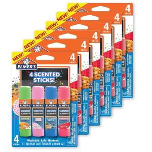imageElmers Color n Glitz Glue Sticks Washable Assorted Colors Includes Disappearing Purple Glue Sticks 6 Grams 12 PackDessert Scented