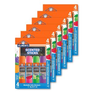 imageElmers Color n Glitz Glue Sticks Washable Assorted Colors Includes Disappearing Purple Glue Sticks 6 Grams 12 PackTropical Scented