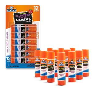 imageElmers Disappearing Purple School Glue Sticks Washable 6 Grams 12 Count  Back to School Teacher SuppliesPurple