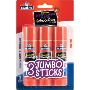 imageElmers Disappearing Purple School Glue Sticks Washable Jumbo Size 40 Grams 3 Count