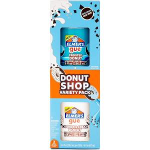 imageElmers GUE Premade Donut Shop Variety Pack Scented Includes Fluffy Glossy Blue Slime AddIns 2 Count