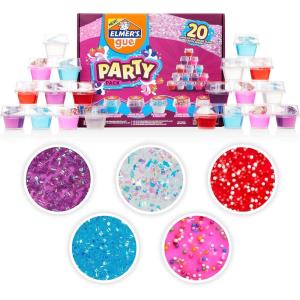 imageElmers Glue Deluxe Starter Slime Kit  Slime Supplies  Clear School Glue ampamp Glitter Glue Pens 3 Count20Pkg