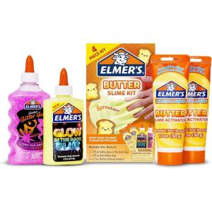 imageElmers Glue Slime Kit Dinosaur Night Makes Color Changing and Glow in the Dark Slime Includes Liquid Glue and Activator 4 CountButter Slime Kit