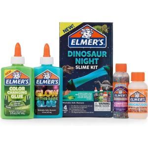 imageElmers Glue Slime Kit Dinosaur Night Makes Color Changing and Glow in the Dark Slime Includes Liquid Glue and Activator 4 CountDinosaur Night