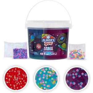 imageElmers Gue Premade Includes 5 Sets of Slime Addins 3 Lb Bucket Glassy ClearSpace Adventure