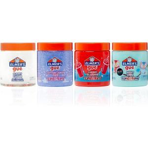 imageElmers Gue Premade Slime Variety Pack Includes Clear Slime Glow in the Dark Slime Crunchy Slime 4 Count