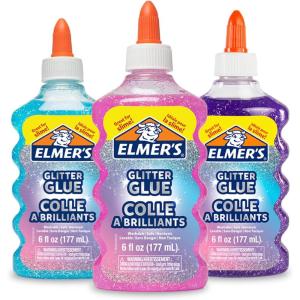 imageElmers Liquid Glitter Glue Assorted 6oz I Blue Pink Purple