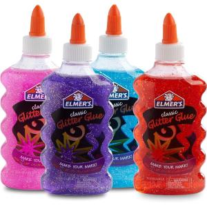 imageElmers Liquid Glitter Glue Great For Making Slime Washable Assorted Colors 6 Ounces Each 3 Count4 count Assorted