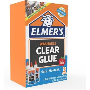 imageElmers Liquid School Glue Clear Washable 5 Ounces 3 Count  Great for Making Slime