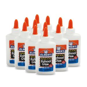 imageElmers Liquid School Glue Slime ampamp Craft Safe and NonToxic Washable White 4 Ounces Each Great for Making Slime 12 Count  Ideal for Classroom Home Office Teacher SuppliesWhite