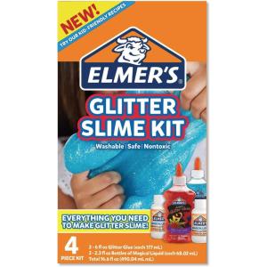 imageElmers Slime Starter Kit Clear School Glue Glitter Glue Pens ampamp Magical Liquid Activator Solution 9 CountGlitter Slime Kit