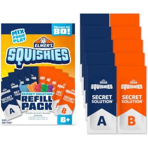 imageElmers Squishies Kids Activity Kit DIY Squishy Toy Kit Creates 2 Mystery Characters 12 Piece KitRefill Pack