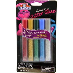 imageElmers Swirl Glam Glitter Glue Color Tubes Classsic 036 Oz 5 CountClasssic Glitter