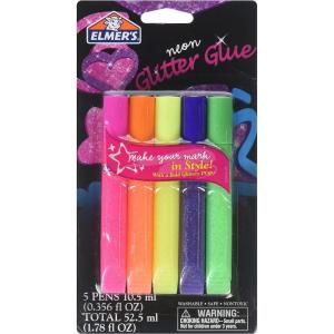 imageElmers Swirl Glam Glitter Glue Color Tubes Classsic 036 Oz 5 CountNeon Glitter