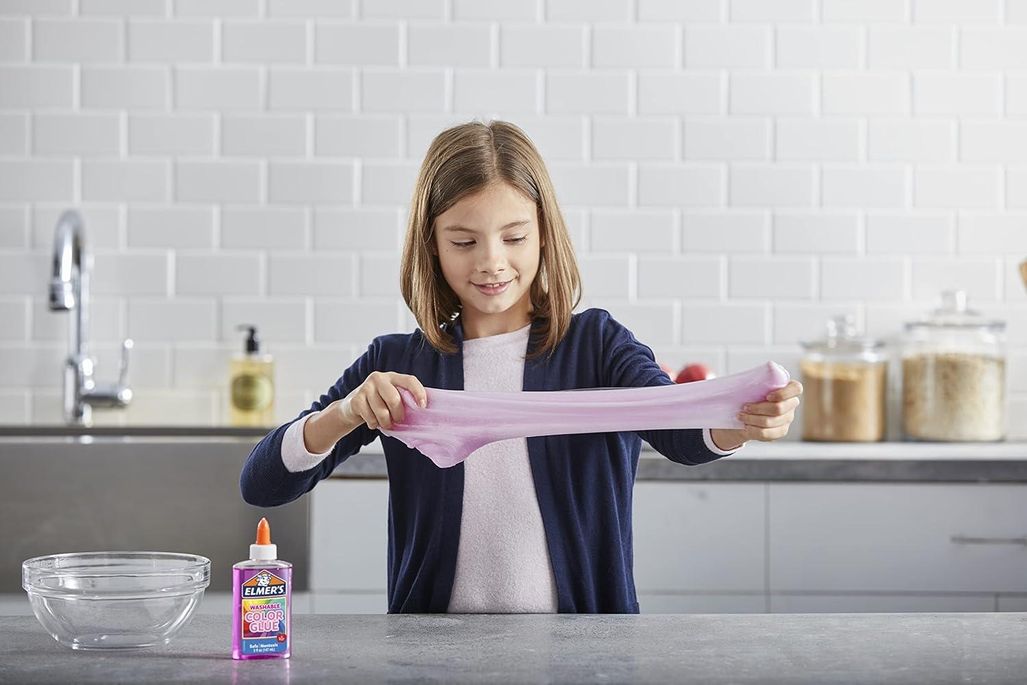 imageElmers Washable Glue Colors 5 Ounces 4 Count for Making Slime 5 Oz 4AssortedTranslucent