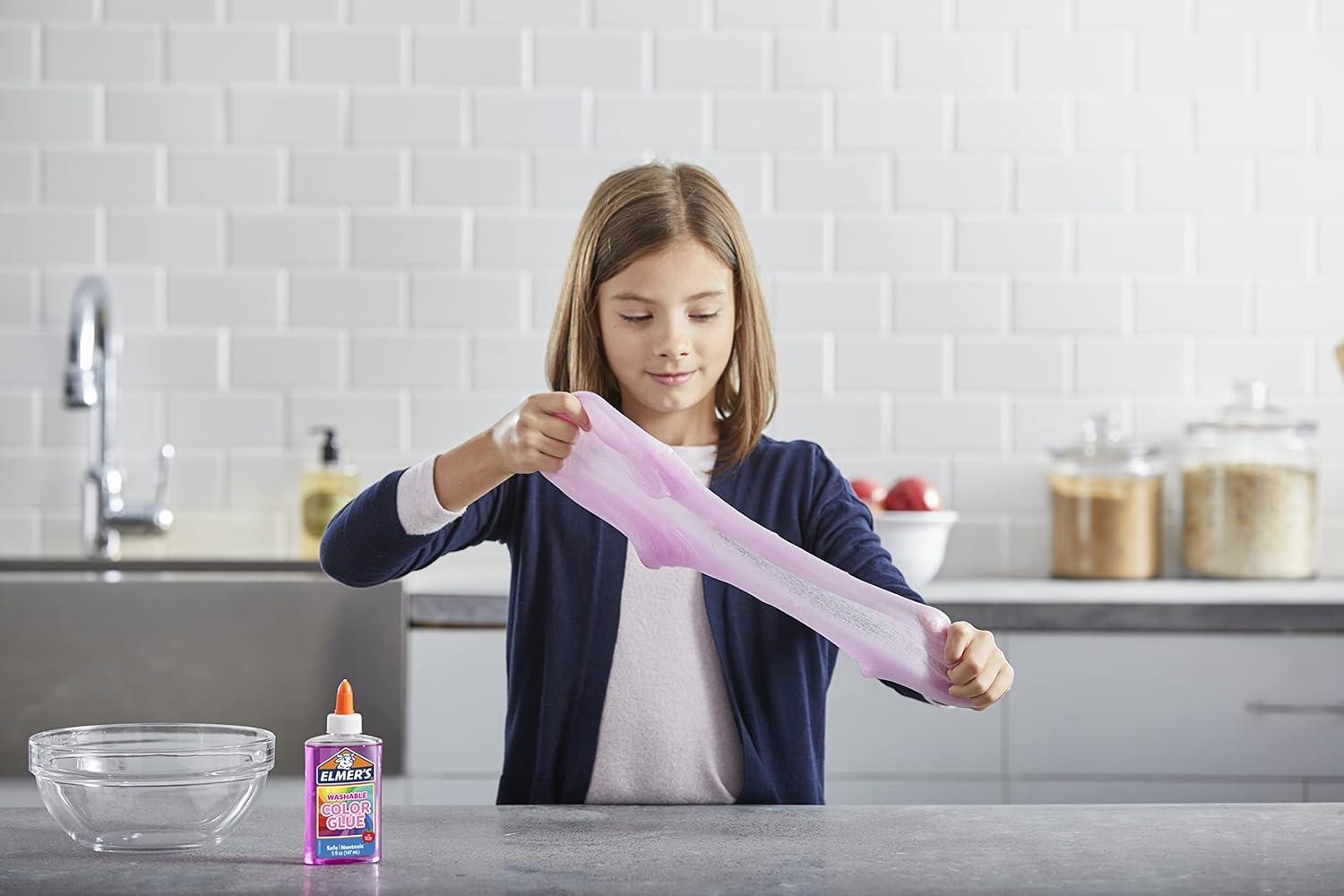 imageElmers Washable Glue Colors 5 Ounces 4 Count for Making Slime 5 Oz 4AssortedTranslucent