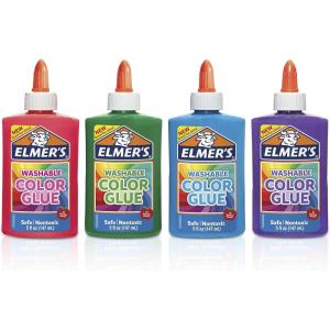 imageElmers Washable Glue Colors 5 Ounces 4 Count for Making Slime 5 Oz 4AssortedOpague