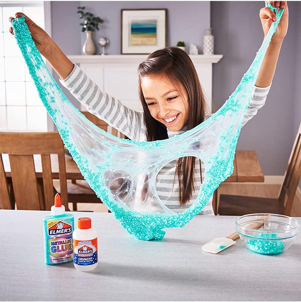 imageElmers Crunchy Slime Kit  Slime Supplies Include Metallic Liquid Glue Clear Liquid Glue Crunchy Magical Liquid Slime Activator 4 CountCrunchy Slime Kit